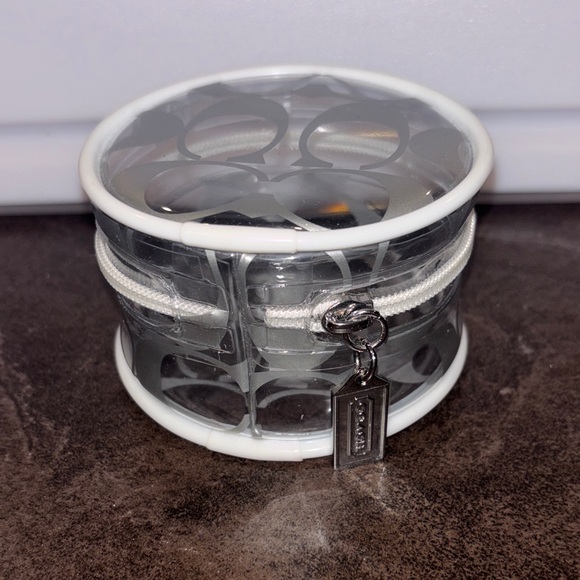 Coach Handbags - Authentic Rare Coach Signature Clear Round Cosmetic Case PVC White